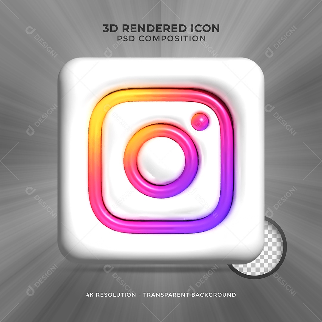 Instagram Elemento 3D Para Composição PSD