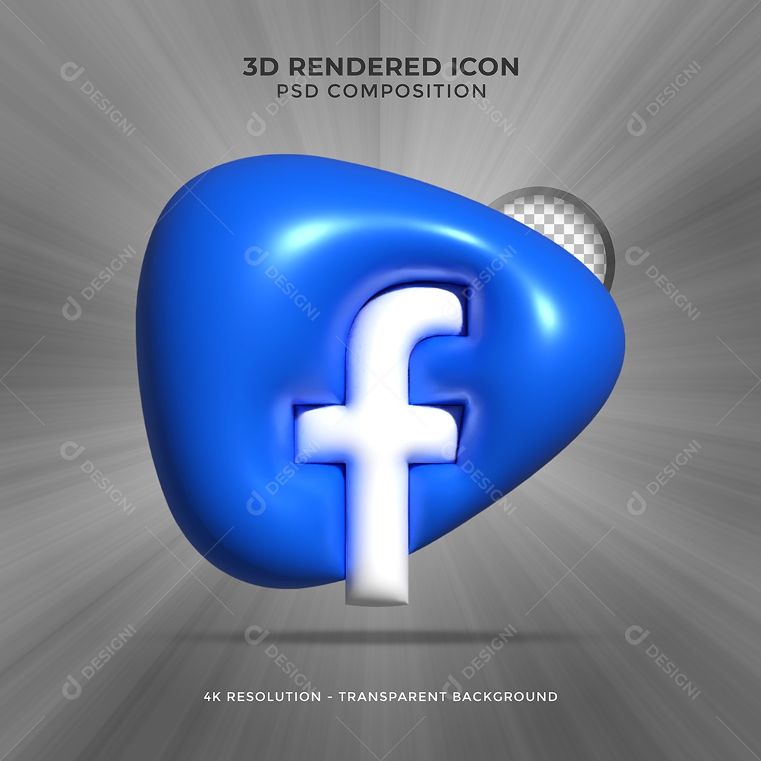 Facebook Elemento 3D Para Composição PSD