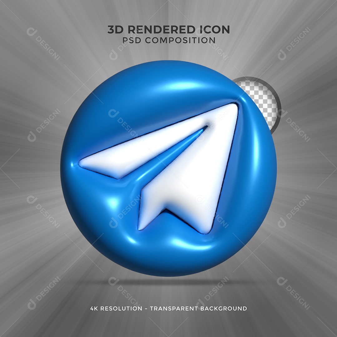 Telegram Ícone 3D Para Composição PSD