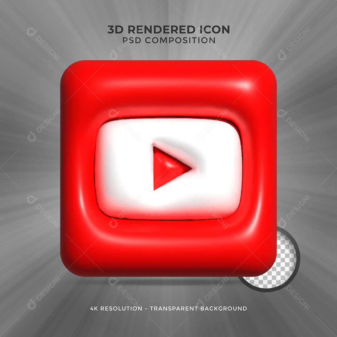 Youtube Elemento 3D Para Composição PSD