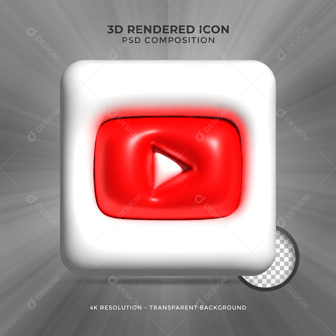 Youtube Elemento 3D Para Composição PSD