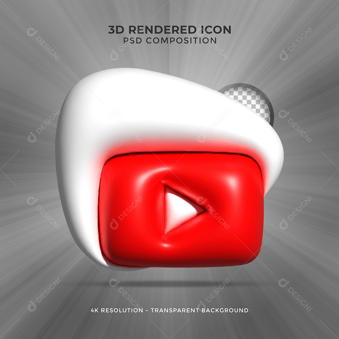 Youtube Elemento 3D Para Composição PSD