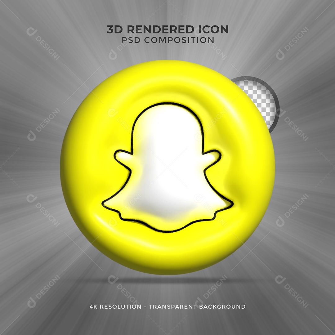 Snapchat 3D Ícone Elemento Para Composição PSD