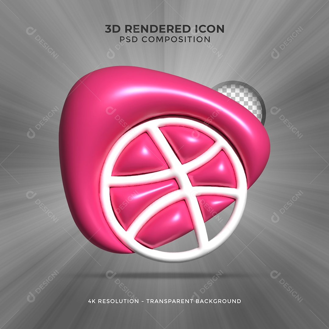 Dribbble Elemento 3D Para Composição PSD