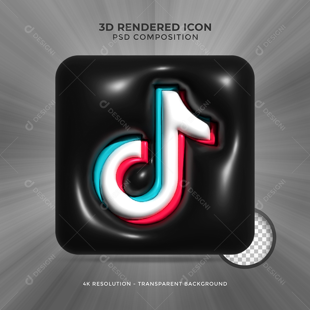 Tiktok Elemento 3D Para Composição PSD