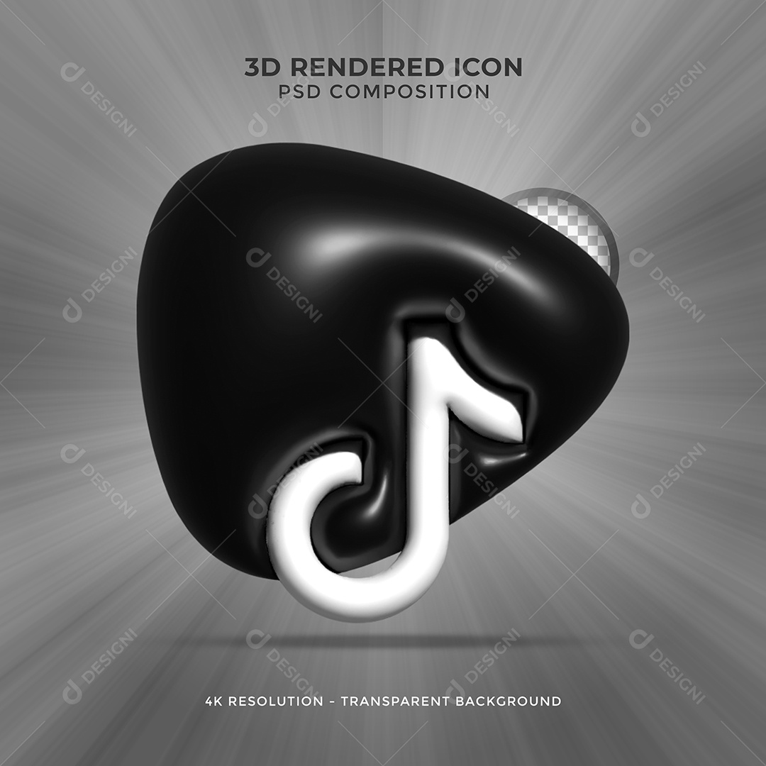 Tiktok Elemento 3D Para Composição PSD