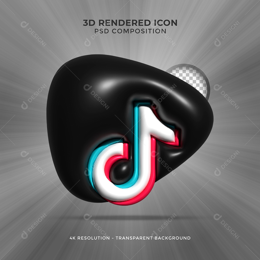 Tiktok Elemento 3D Para Composição PSD