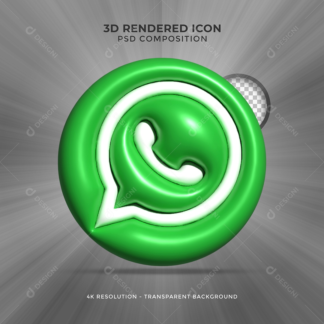 Whatsapp Ícone 3D Para Composição PSD