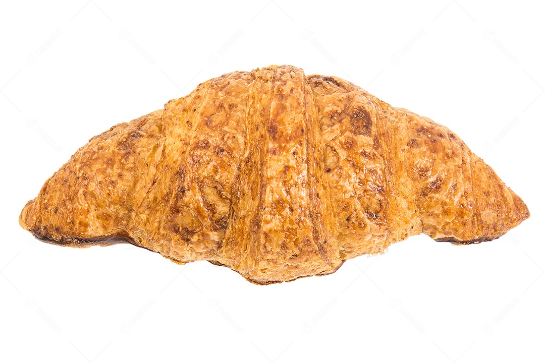 croissants recém-assados ​​em fundo isolado