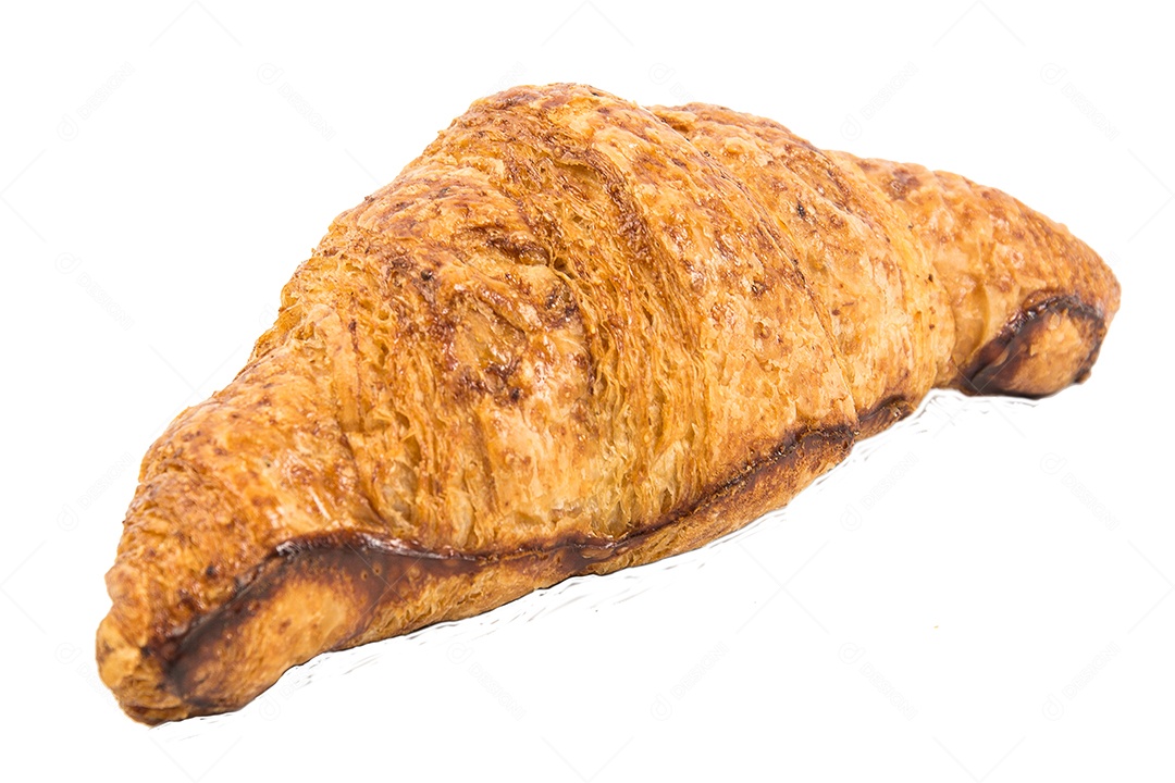 croissants recém-assados ​​em fundo isolado