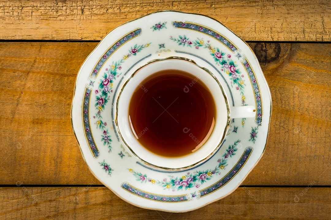 Composição de chá, jogo de chá, estilo de imagem vintage