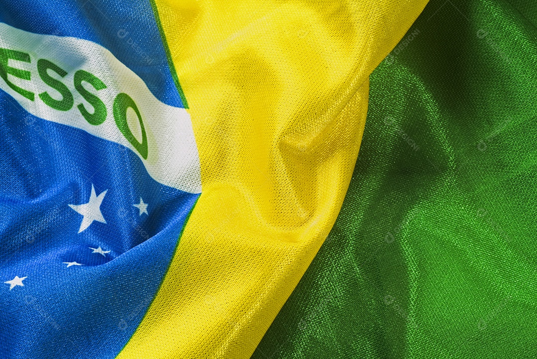 Bandeira do Brasil vista de perto