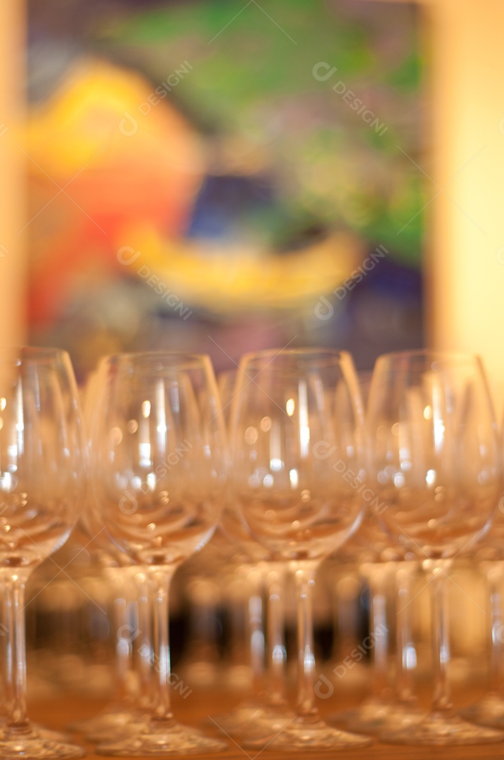 Taças de cristal usadas para vinhos