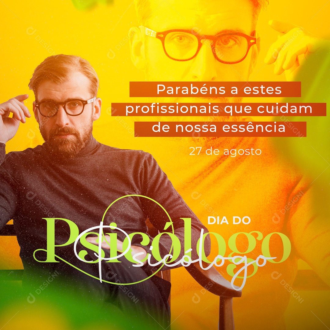 Parabéns a Estes Profissionais Dia do Psicólogo 27 de Agosto Social Media PSD Editável