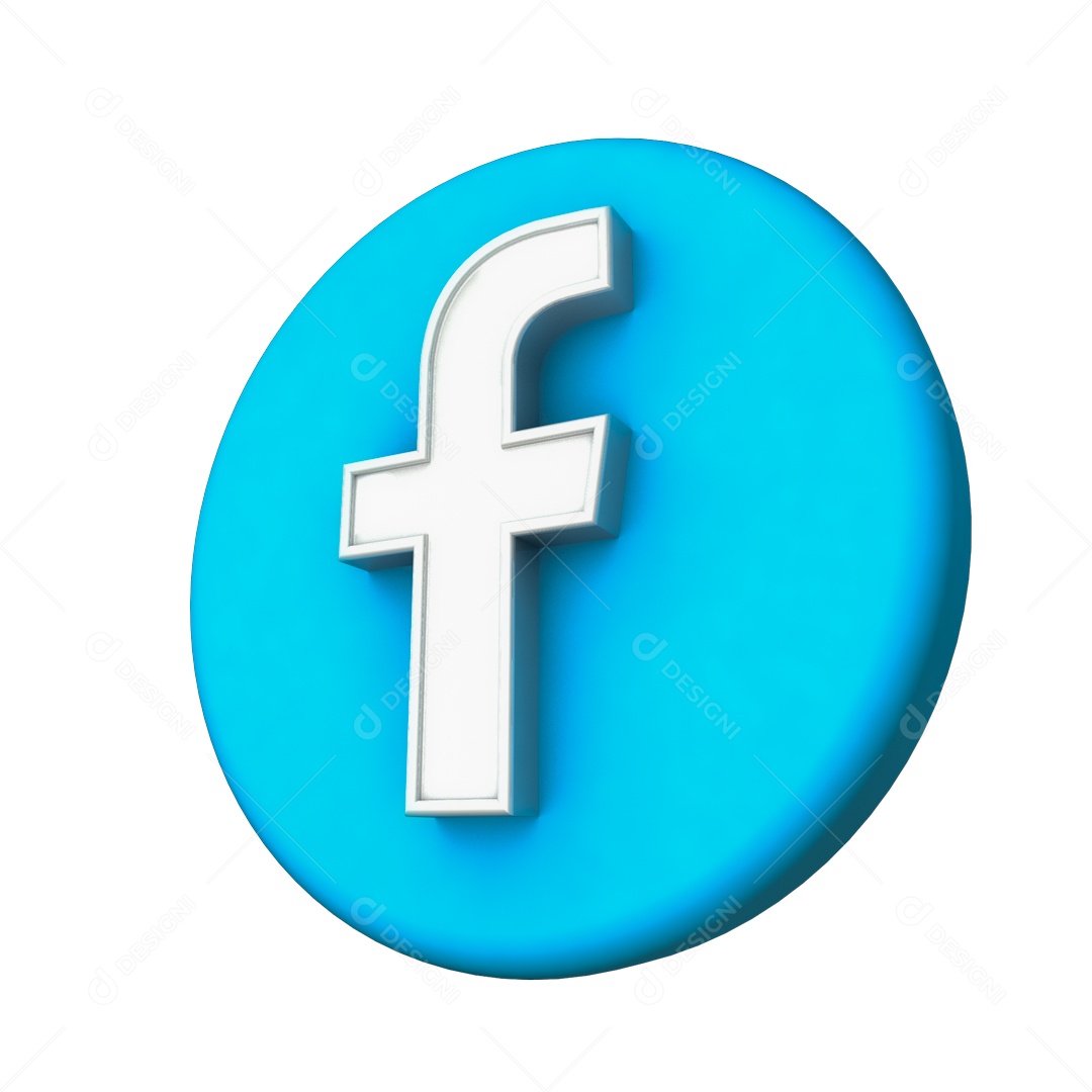 Facebook Ícone 3D Para Composição PSD