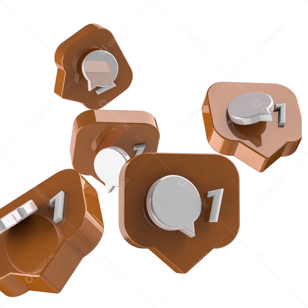 Caixas de Mensagens 3D Elemento Para Composição PSD