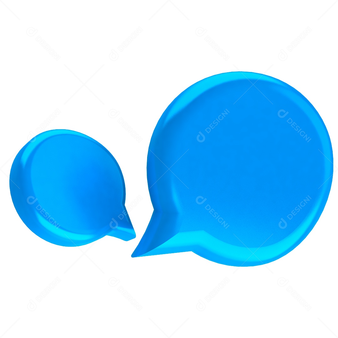 Caixa de Notificações azul Elemento 3D para Composição PSD