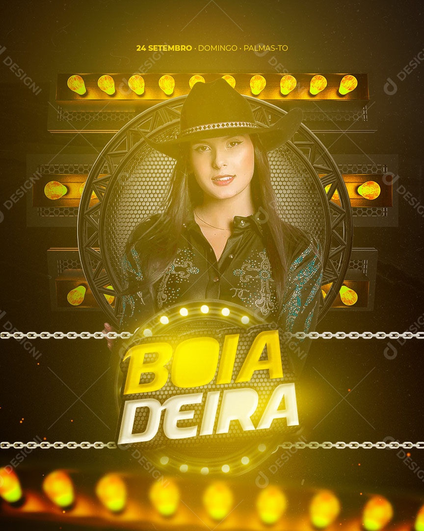 Flyer Show Ana Castela a Boiadeira Social Media PSD Editável