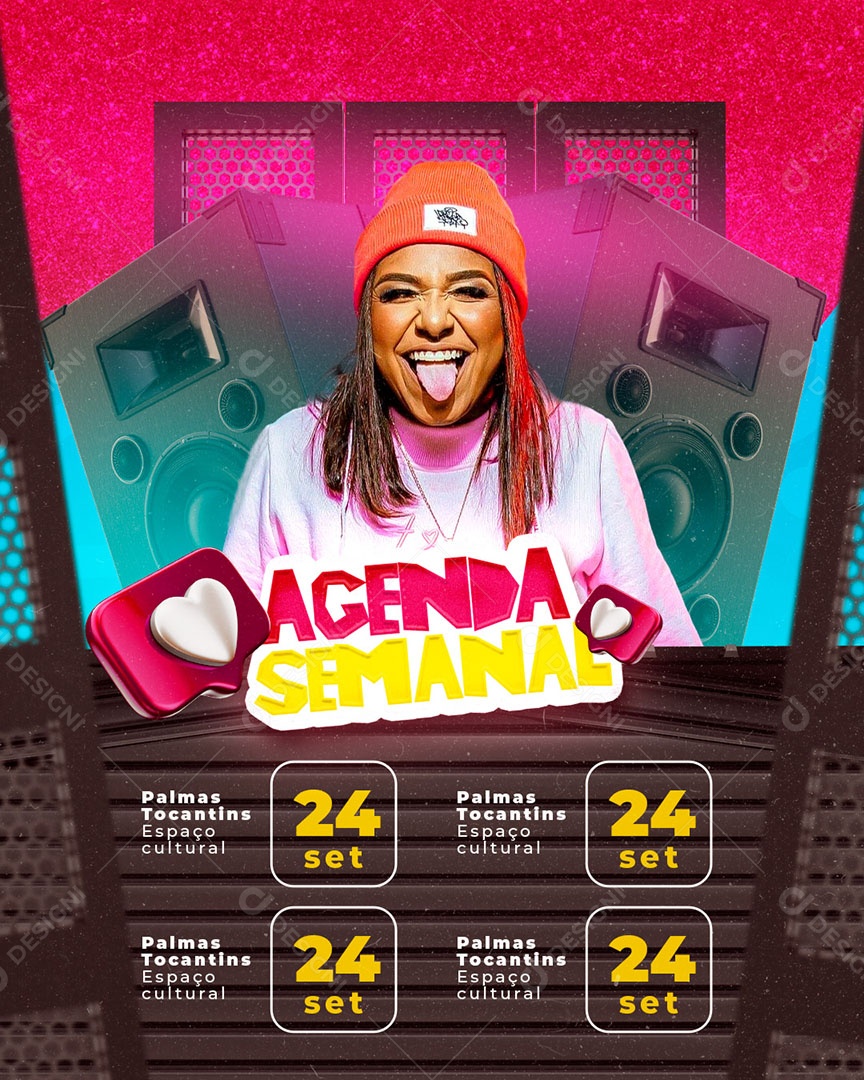 Flyer Show Agenda Semanal MC Danny Social Media PSD Editável