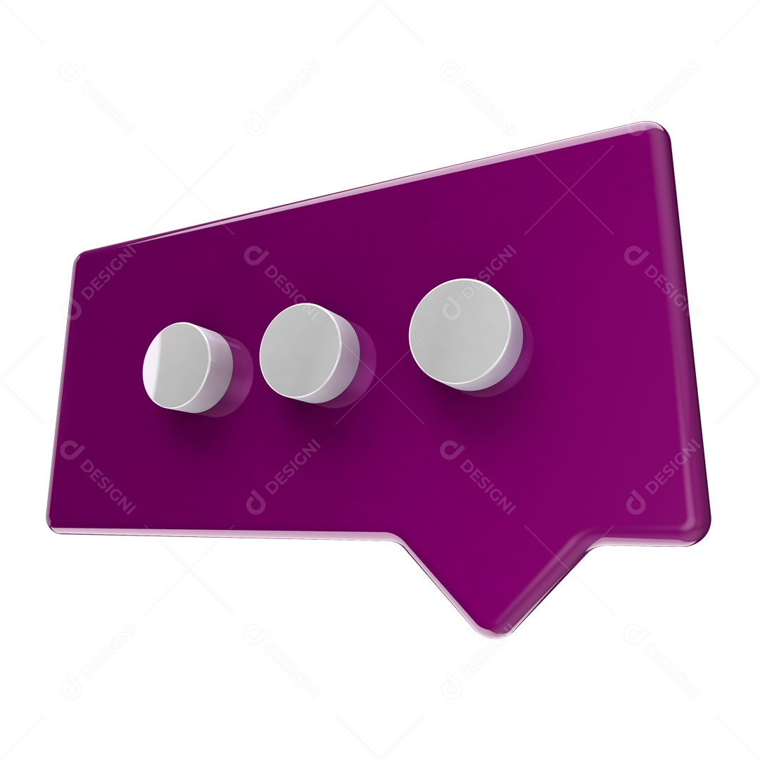 Ponto Seguido Roxo Elemento 3D para composição PSD