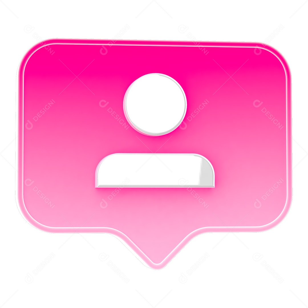 Ícone Rosa e cinza 3D de perfil Seguidores Elemento para Composição PSD