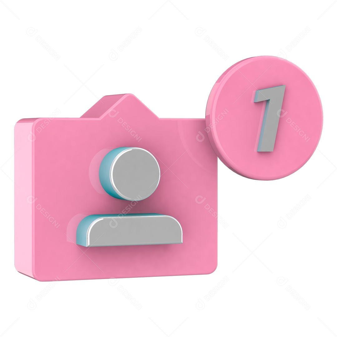 Perfil rosa Ícone 3D para Composição PSD