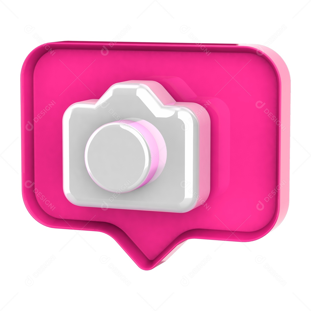 Pink Camera 3D Icon Element For Composition PSD