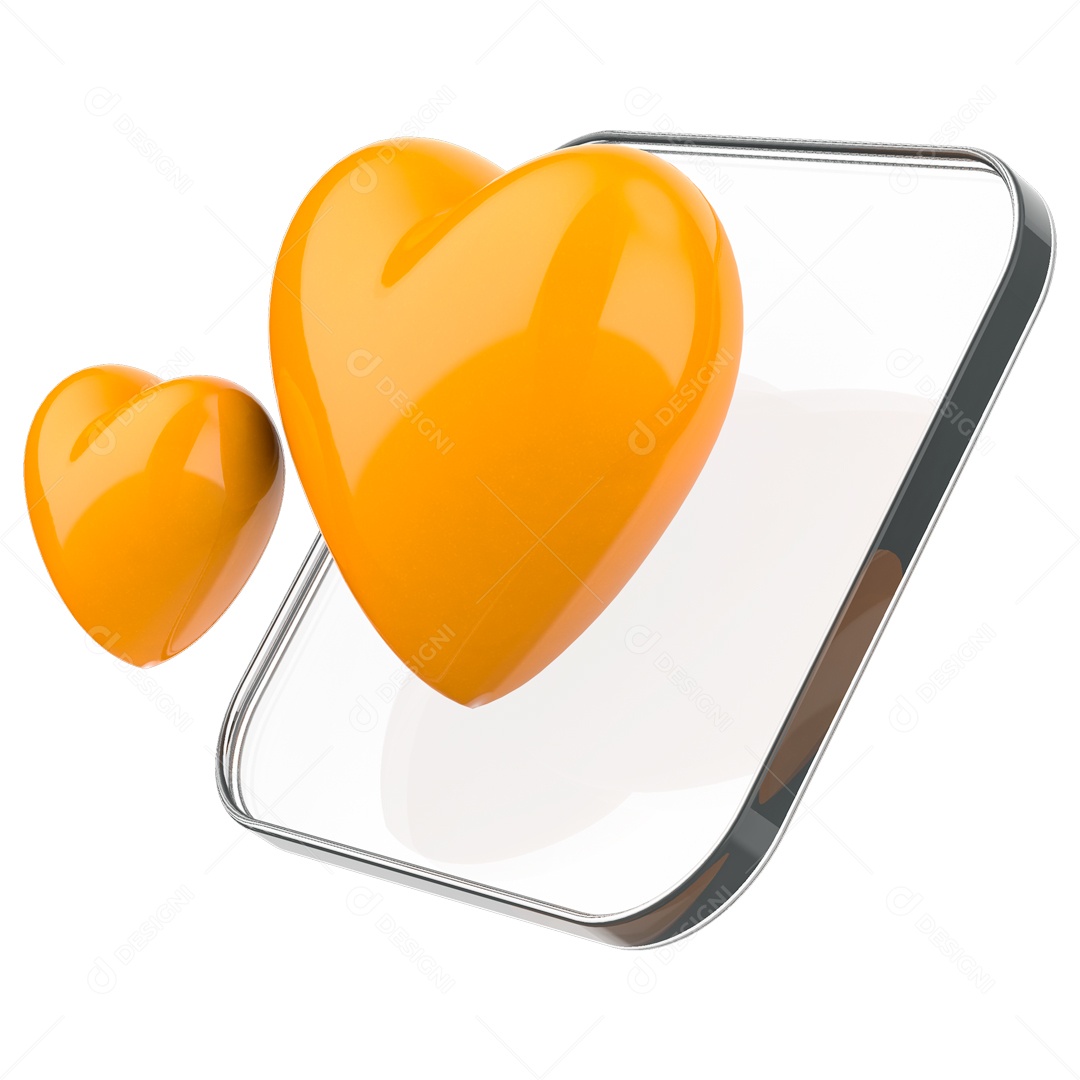 Coração 3D Elemento para Composição PSD
