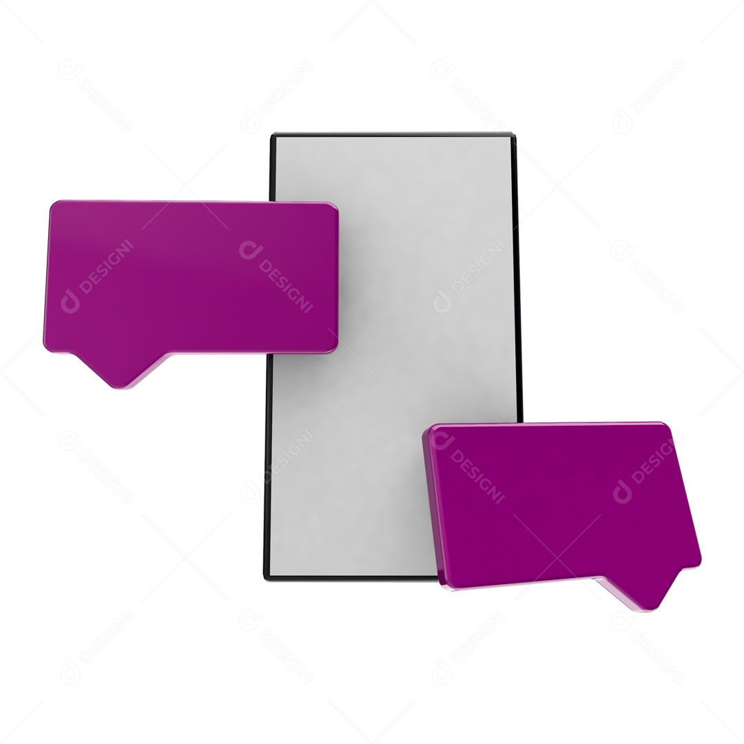 Caixa de Notificações no Celular Elemento 3D para Composição PSD