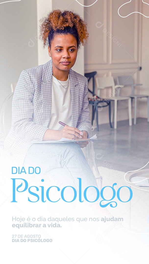 Social Media Story Dia do Psicólogo 27 de Agosto Ajudam a Equilibrar a Vida PSD Editável