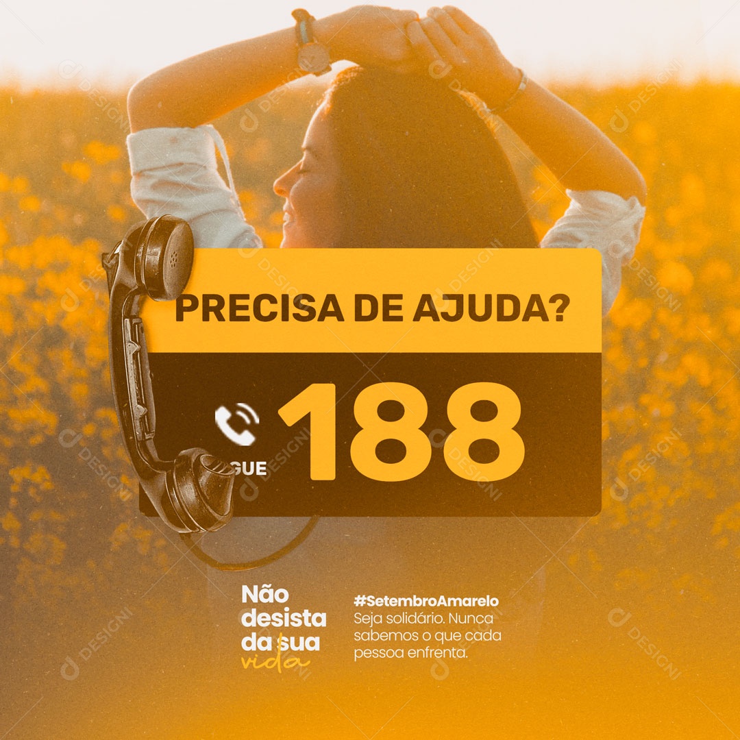 Setembro Amarelo Mês De Prevenção Ao Suicídio Social Media PSD Editável