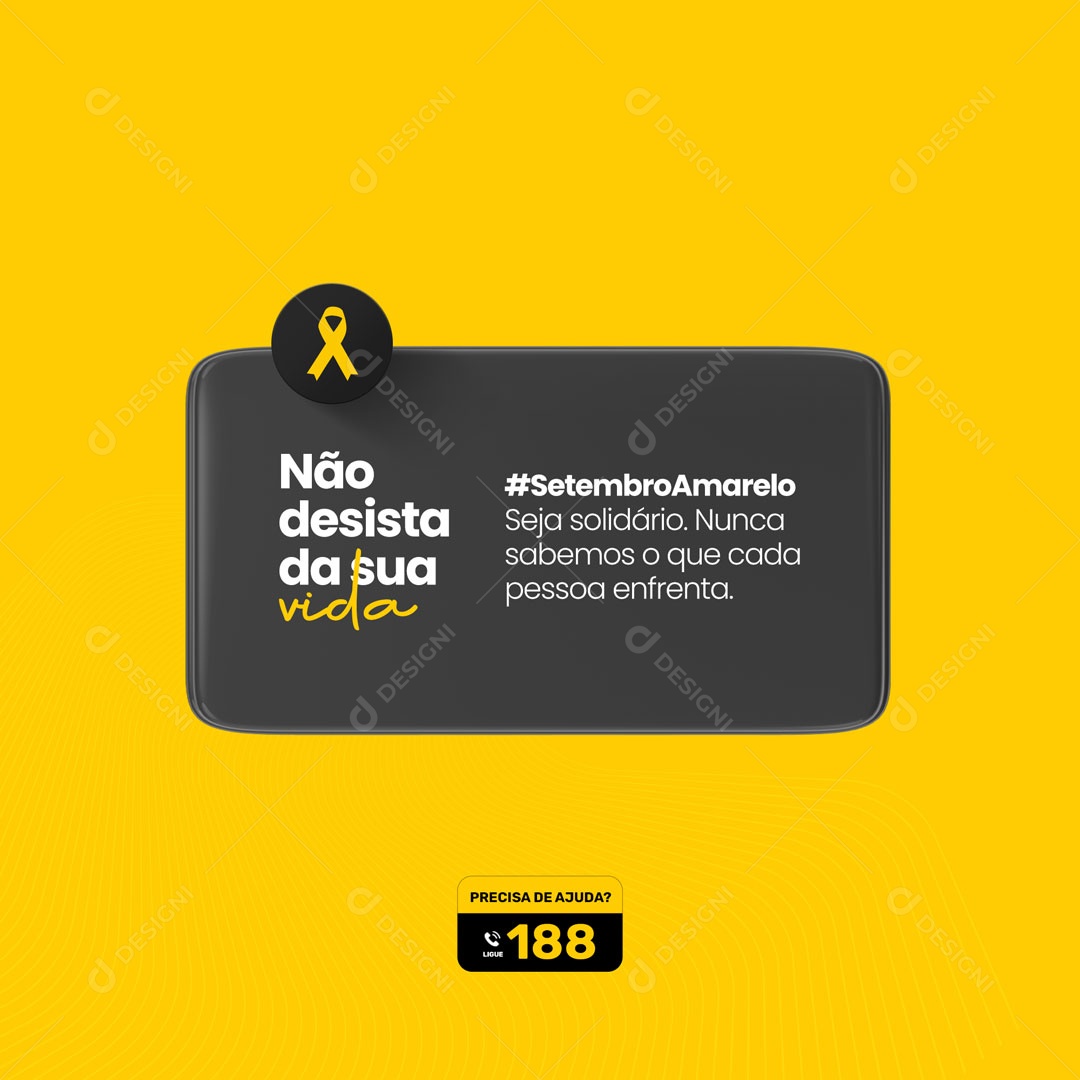 Setembro Amarelo Mês De Prevenção Ao Suicídio Social Media PSD Editável