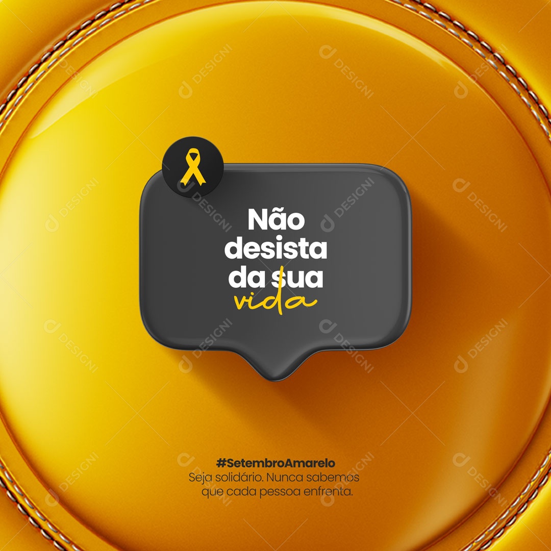 Setembro Amarelo Mês De Prevenção Ao Suicídio Não Desista da Sua Vida Social Media PSD Editável