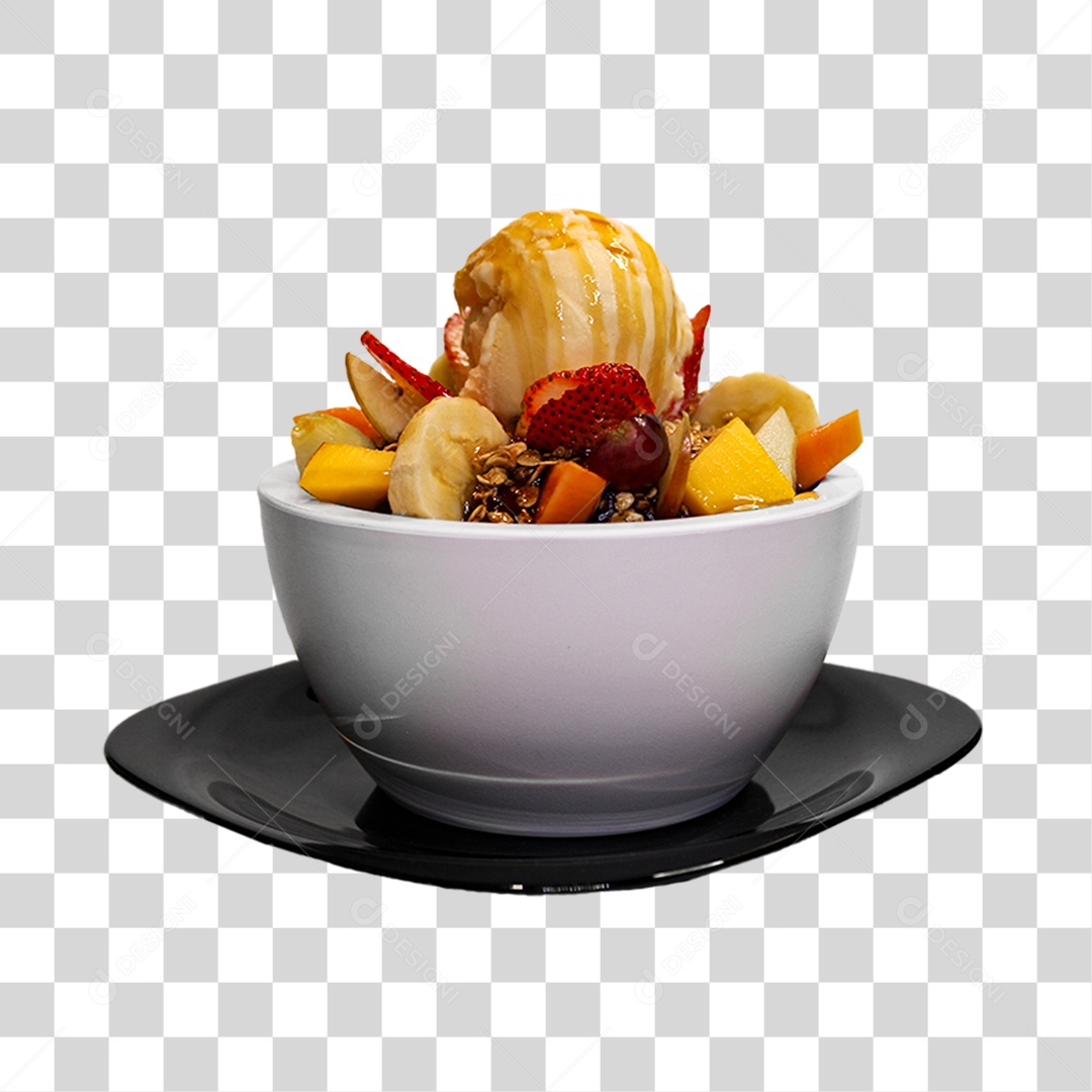 Tijela de Açaí Com Frutas PNG Transparente