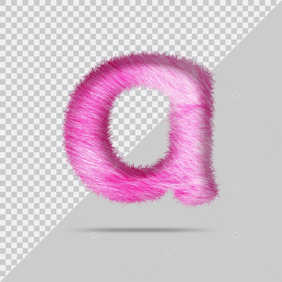 Letra a minúscula com pele Rosa Pintada Ilustração 3D PSD