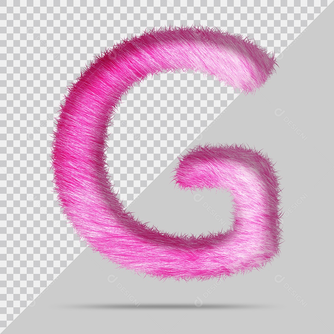 Letra G Maiúscula com pele Rosa Pintada Ilustração 3D PSD