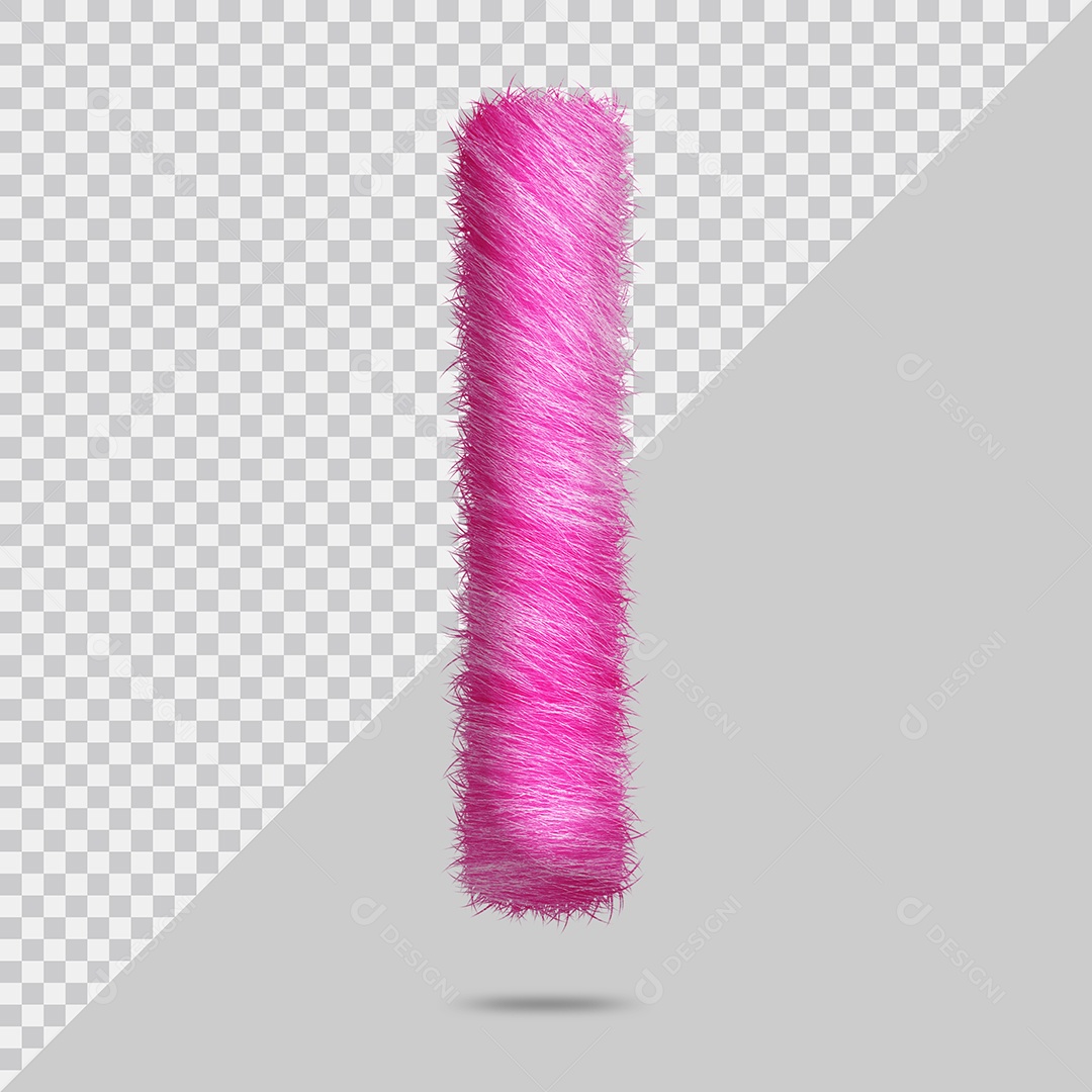 Letra I Maiúscula com pele Rosa Pintada Ilustração 3D PSD