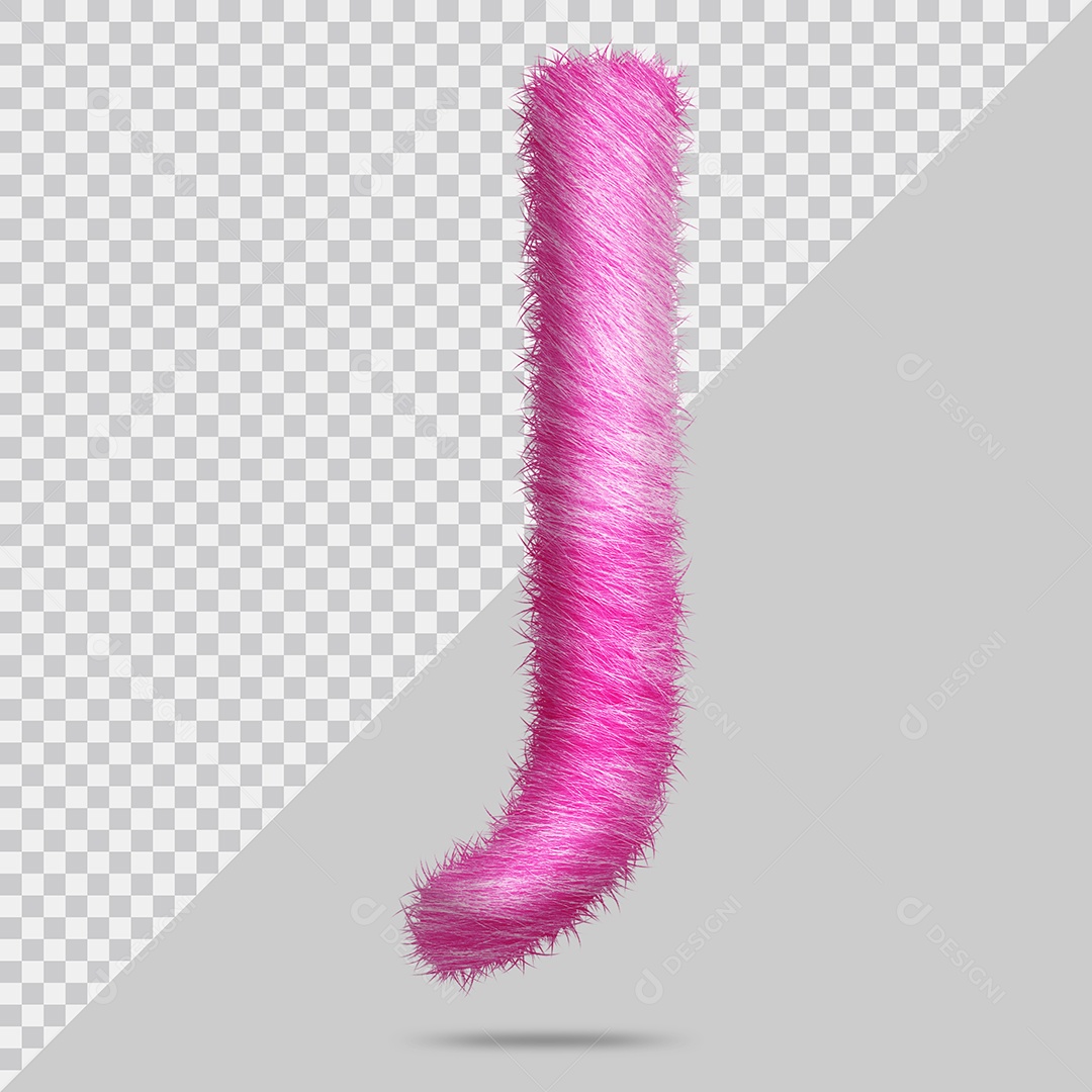 Letra J Maiúscula com pele Rosa Pintada Ilustração 3D PSD
