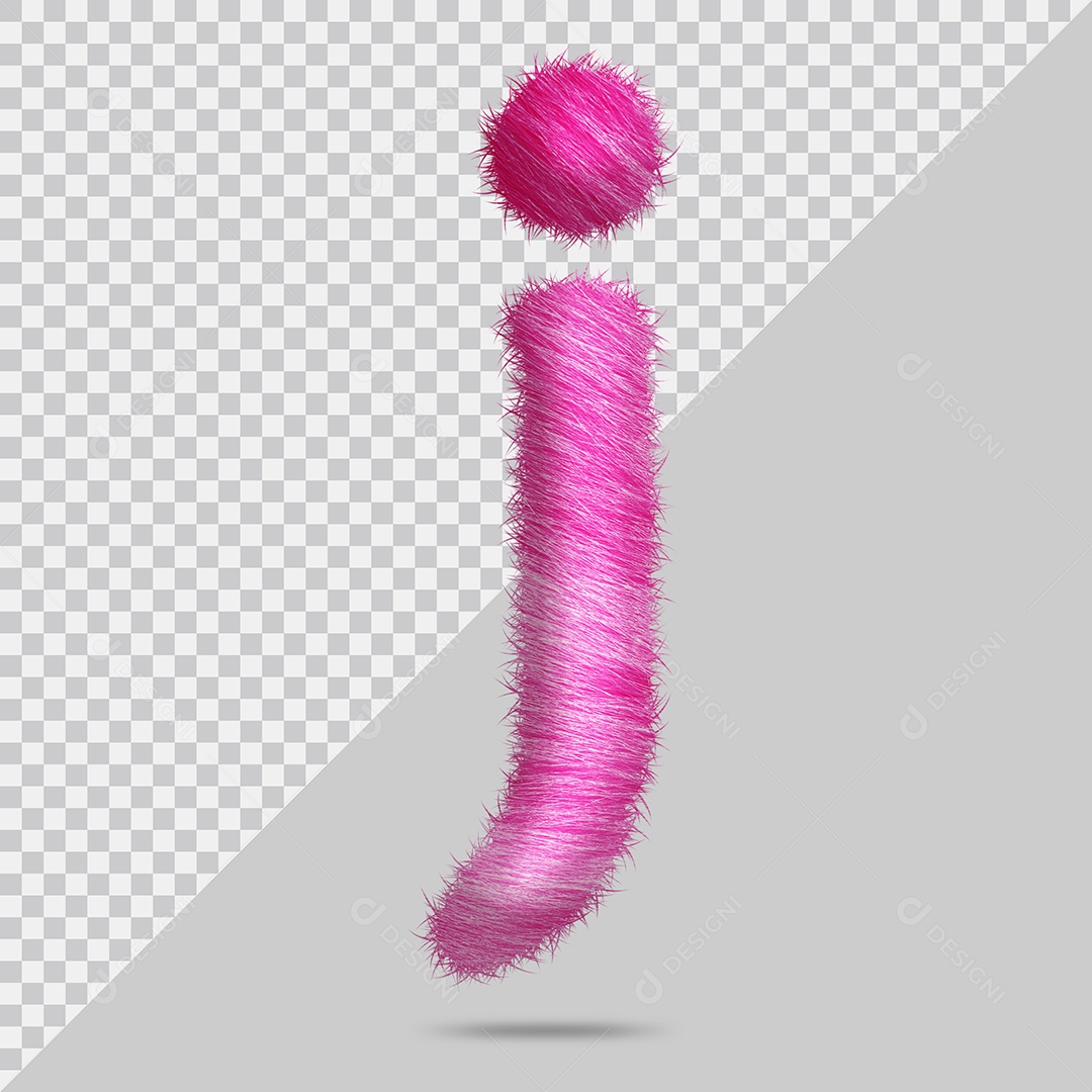 Letra j minúscula com pele Rosa Pintada Ilustração 3D PSD