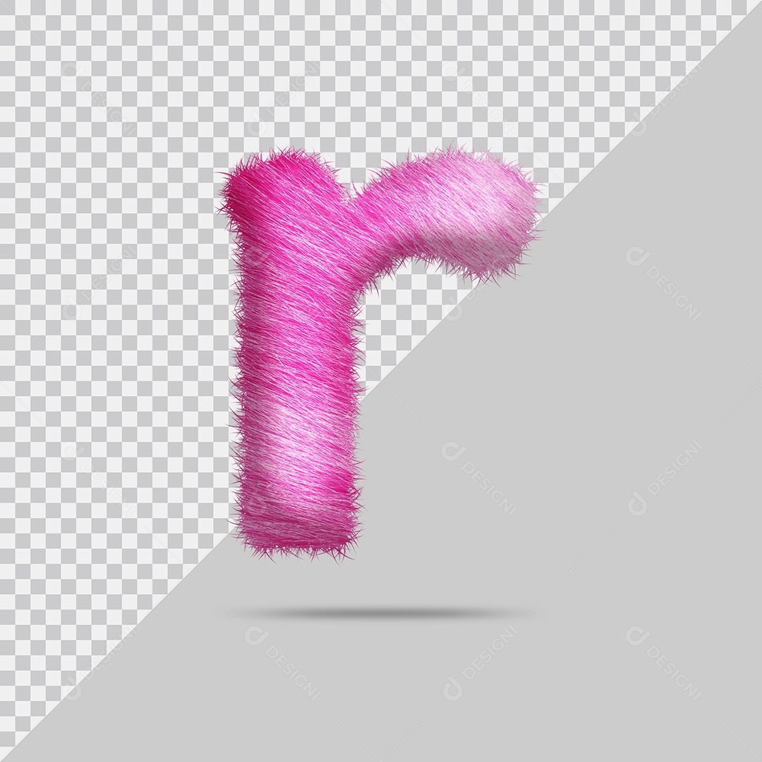 Letra r minúscula com pele Rosa Pintada Ilustração 3D PSD