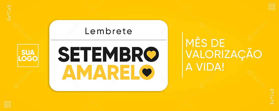 Social Media Banner Lembrete Prevenção de Suicídio de Setembro Amarelo PSD Editável