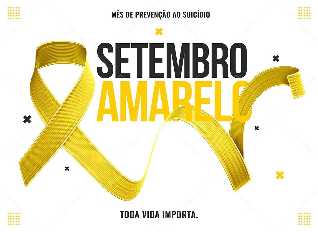 Social Media Banner September Suicide Prevention Month Yellow Editable PSD