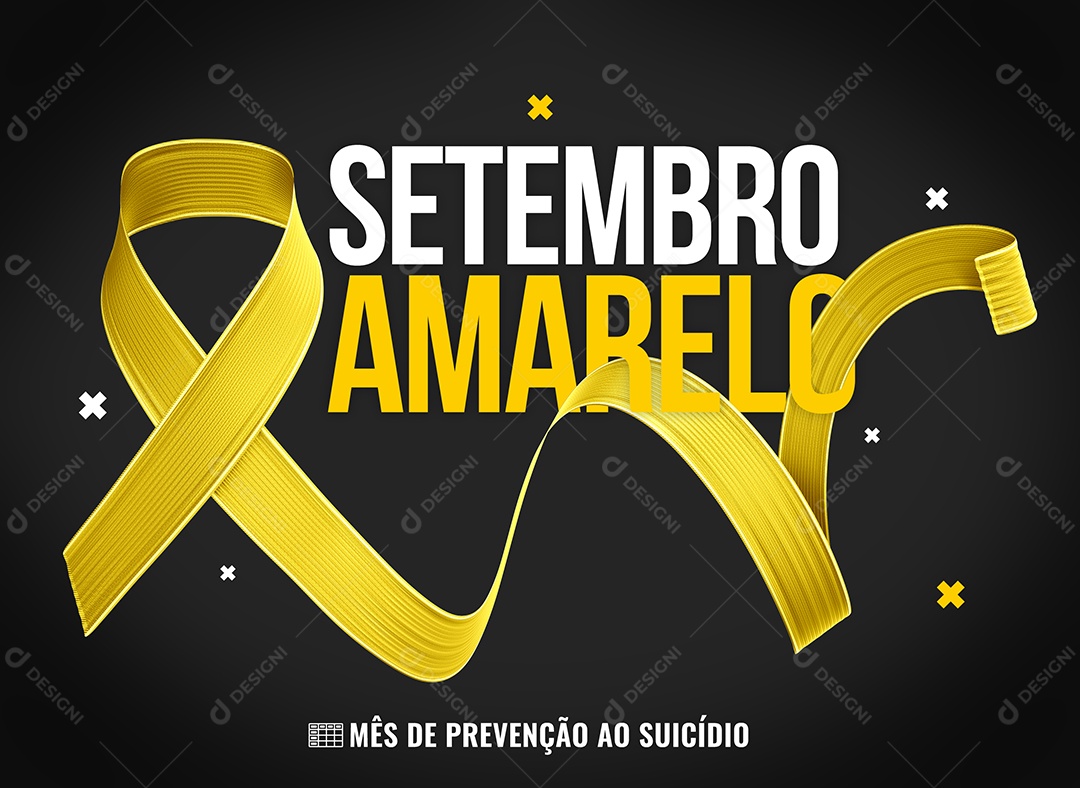 Social Media Banner Yellow September Suicide Prevention Month Editable PSD