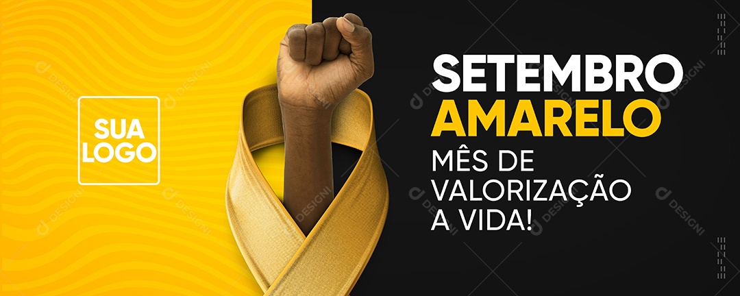 Social Media Baneer Mês de Valorizacao da Vida Setembro Amarelo PSD Editável