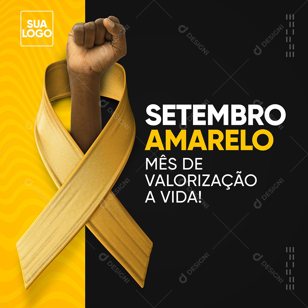 Social Media Feed Mês de Valorização da Vida Setembro Amarelo PSD Editável
