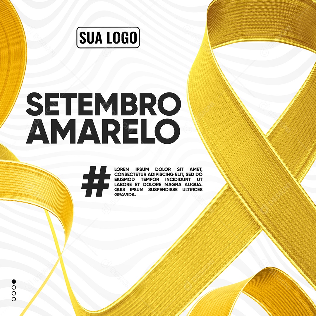 Social Media Feed Para Campanha Setembro Amarelo Decide Para a Vida PSD Editável