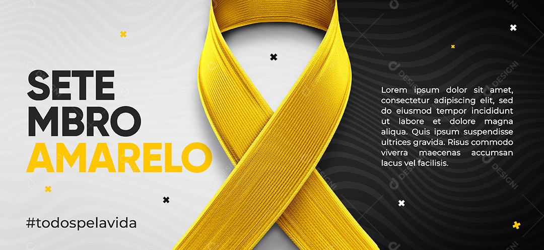 Social Media Banner Amarelo Setembro Tudo Pela Vida! PSD Editável