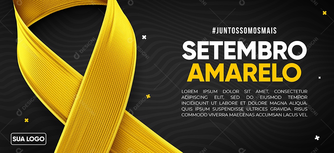 Social Media Banner Campanha de Setembro Amarelo Contra o Suicídio PSD Editável
