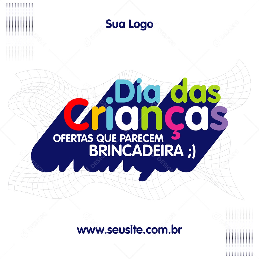 Social Media Ofertas do Dia Das Crianças Que Parecem Uma Piada EPS Editável