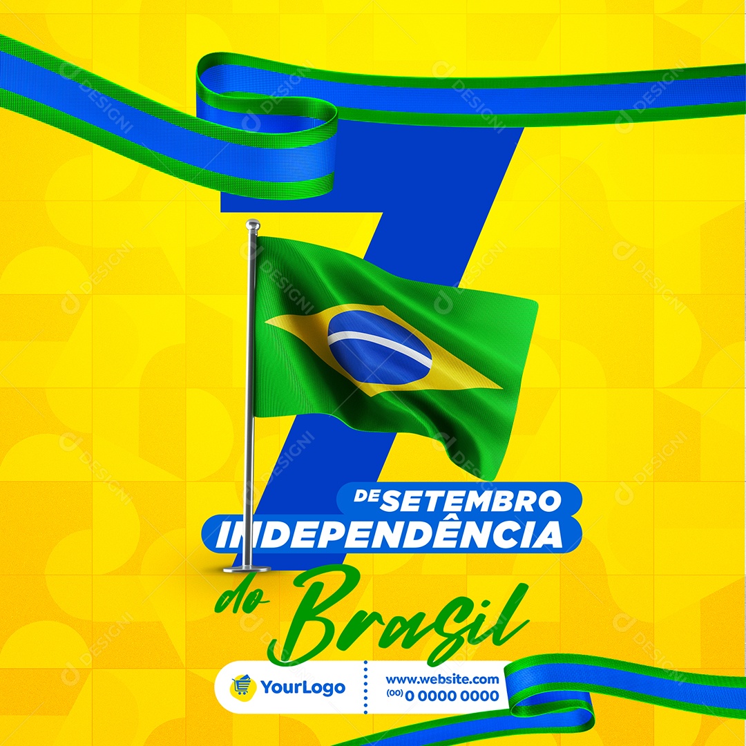 Dia 7 De Setembro Independência Do Brasil Social Media PSD Editável